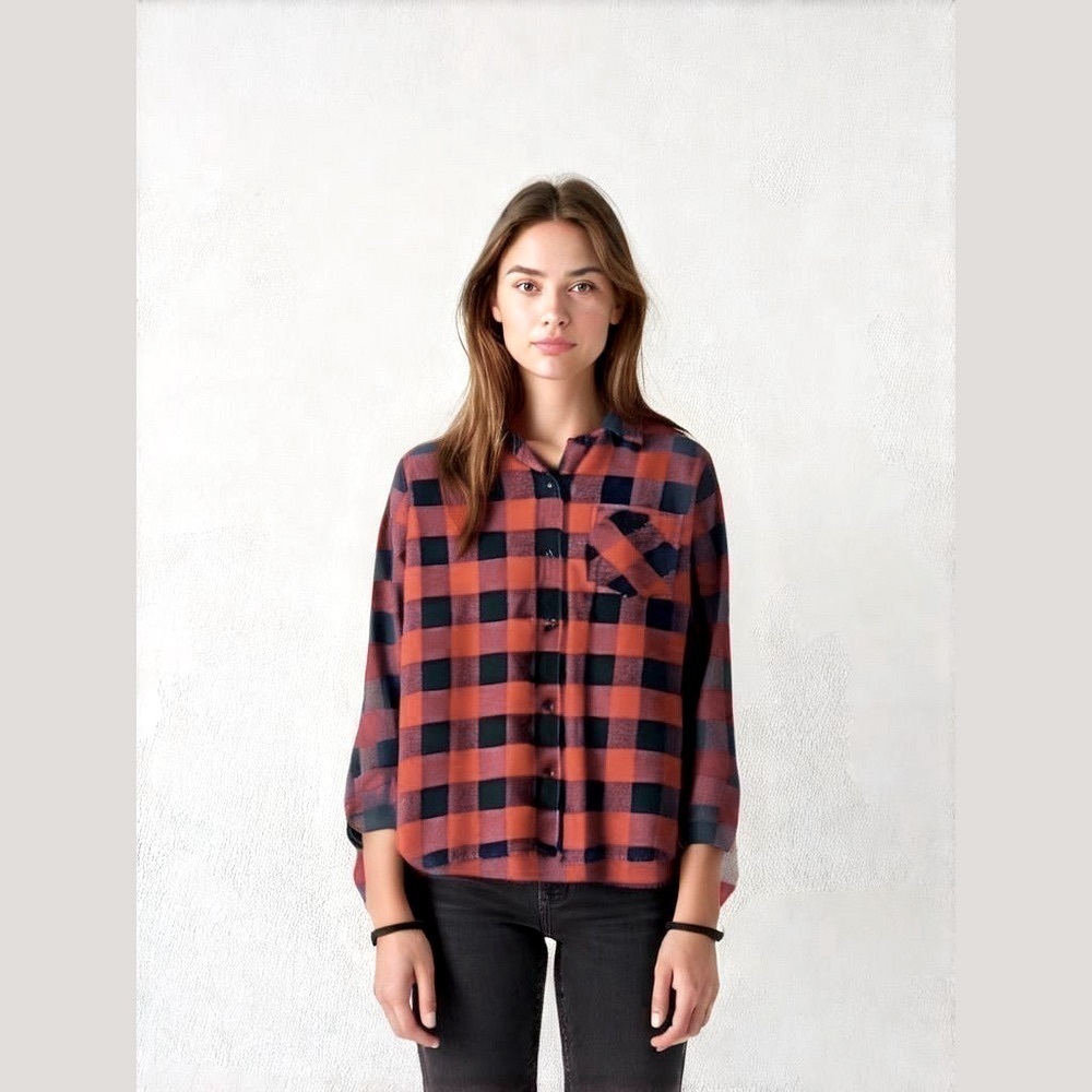 Madewell Classic Buffalo Plaid (Red/Black) Flannel Button Down. Size Medium. - Picture 2 of 10